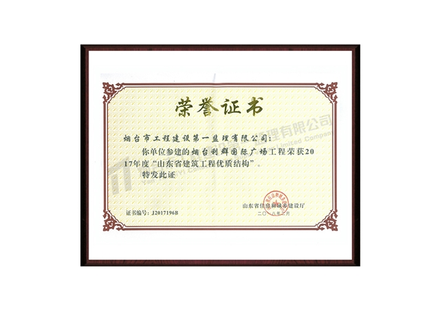 利群國(guó)際廣場(chǎng)-2017年度山東省建筑工程優(yōu)質(zhì)結(jié)構(gòu)